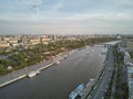 MOSCOW, RUSSIA, Gorky Park. Aerial view. is the most beloved leisure park in the city and is the best place for rest Royalty Free Stock Photo