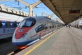 Sapsan Train Ready to Depart from Moscow Royalty Free Stock Photo