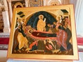 Moscow, Russia, December, 06. 2020. Icon of the Assumption of the Most Holy Theotokos in the Church of the Resurrection of Christ