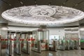 Moscow, Russia, Interior of the Lefortovo Subway station.