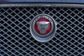 Moscow, Russia - 09.09.2020: Jaguar logo on front bumper Royalty Free Stock Photo