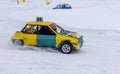 Moscow Russia - january 23 2022: Autosport. Winter car race for survival. Racing cars on the track in the snow. Royalty Free Stock Photo