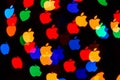 Moscow, Russia - January, 2021: Logo of Apple company colorful abstract background. Apple Inc. is an American multinational