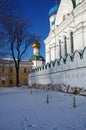 MOSCOW, RUSSIA - January, 2019: Nikolo-Perervinsky monastery in winter sunny day