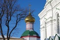 MOSCOW, RUSSIA - January, 2019: Nikolo-Perervinsky monastery in winter sunny day