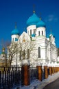 MOSCOW, RUSSIA - January, 2019: Nikolo-Perervinsky monastery in winter sunny day