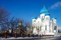 MOSCOW, RUSSIA - January, 2019: Nikolo-Perervinsky monastery in winter sunny day