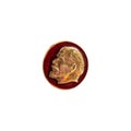 Soviet metallic badge depicting Lenin.