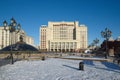 The hotel `Four seasons` and the building of the State Duma, Moscow, Russia Royalty Free Stock Photo