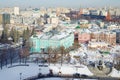 Aerial roof view of historical center of Moscow, Russia