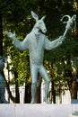 Moscow, Russia - July 24, 2008: Children Are the Victims of Adult Vices is a group of bronze sculptures created by Russian artist