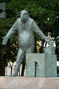 Moscow, Russia - July 24, 2008: Children Are the Victims of Adult Vices is a group of bronze sculptures created by Russian artist