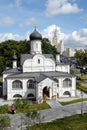 The Church of the Conception of St. Anne in the nature-landscape park `Zariadye` in the center of Moscow Royalty Free Stock Photo