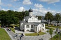 The Church of the Conception of St. Anne in the nature-landscape park `Zariadye` in the center of Moscow Royalty Free Stock Photo