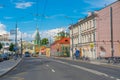 Orthodox Church of St. Grigory Neokesariisky with its onion domes, Moscow, street view Royalty Free Stock Photo