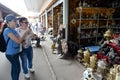 Flea market at Vernissage in Izmailovo. Royalty Free Stock Photo