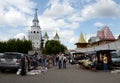 Flea Market at the Vernissage in Izmailovo Kremlin in Moscow Royalty Free Stock Photo