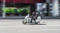 Honda Gold Wing GL1800 motorcycle with rider driving on high speed