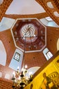 Moscow, Russia - July 9, 2019: Interior of red tower walls of Cathedral of Vasily the Blessed