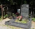 Monument to the volunteer Vyacheslav Vinogradov who died in Pridnestrovie at the Vagankovsky Cemetery in Moscow Royalty Free Stock Photo