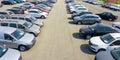 New Lada cars for sale in the showroom. View from above Royalty Free Stock Photo