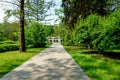 Public park in Moscow river station area, Russia Royalty Free Stock Photo