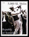 Postage stamp printed in Somalia shows Golf champions, World Golf Hall of Fame serie, circa 1999