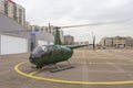 MOSCOW, RUSSIA - July 21, 2014:Robinson R44 is four-seat light helicopter. One of world's most popular helicopters with twin Royalty Free Stock Photo