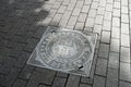 Moscow, Russia - July 21, 2021 sewer manhole of the city of Moscow Royalty Free Stock Photo