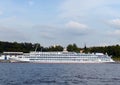 The ship `Leonid Krasin` is moored at the Northern River Station at Khimki Reservoir