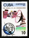 MOSCOW, RUSSIA - JULY 15, 2017: A stamp printed in Cuba shows sp Royalty Free Stock Photo