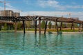 Moscow, Russia - July 06, 2018: Tufeleva roscha architecture park in Moscow. Summer day at landscape park walk