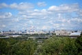 Moscow, Russia - July 8, 2019: The view of Moscow and cloudy blue sky from the Sparrow Hills observation deck Royalty Free Stock Photo