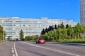 Moscow, Russia - July 30. 2023. View of the southern industrial zone in Zelenograd from Ozernaya alley