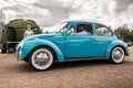 Moscow, Russia - July 06, 2019: Volkswagen KÃÂ¤fer 1303. Type 1 Vintage VW Beetle was produced since 1946. A blue retro car stands Royalty Free Stock Photo