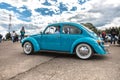Moscow, Russia - July 06, 2019: Volkswagen KÃÂ¤fer 1303. Type 1 Vintage VW Beetle was produced since 1946. A blue retro car stands Royalty Free Stock Photo