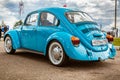 Moscow, Russia - July 06, 2019: Volkswagen KÃÂ¤fer 1303. Type 1 Vintage VW Beetle was produced since 1946. A blue retro car stands Royalty Free Stock Photo