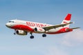 Moscow, Russia - June 21, 2019: Aircraft Airbus A320-232 VP-BWY of Red Wings airline landing at Domodedovo international airport Royalty Free Stock Photo