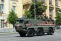 Armored truck of the military police KAMAZ-63968 `Typhoon-K` for transporting personnel during the parade dedicated to the 75th an