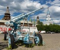 Artillery cannon painted with Russian patterns in Izmaylovsky Kr