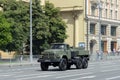 Auto-filling station ARS-14 on the basis of ZIL-131 on Mokhovaya street during the parade dedicated to the 75th anniversary of Vic