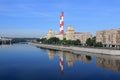 Moscow, Russia - June 16, 2018: Berezhkovskaya embankment of the Moscow River in the morning