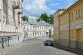 Moscow, Russia, June, 12, 2017, Black car in Petropavlovsky lane in summer