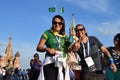 World Cup 2018, football fans on the Red Square in Moscow Royalty Free Stock Photo