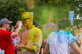 Colorful race near sports complex Luzhniki. The Color Run is a all-russian hosted fun event with dissimilar competitors