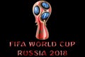 Moscow, Russia, June 14 2018, FIFA - red metallic shiny word tex