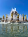 Moscow, Russia - June 20 , 2023: Fountain of Friendship of Peoples at the All-Russian Exhibition Center Royalty Free Stock Photo