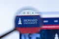Moscow, Russia - 1 June 2020: Howard University website with logo, Illustrative Editorial