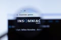 Moscow, Russia - 1 June 2020: Insomniac Games Inc website with logo , Illustrative Editorial