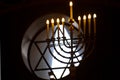 Intnnier of the Moscow Choral Synagogue.Nine-leafed or menorrhate Hanukkah, Hanukkah lamp